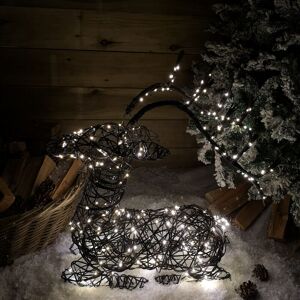 Samuel Alexander - 62cm led Indoor Outdoor Wicker Sitting Reindeer Christmas Decoration