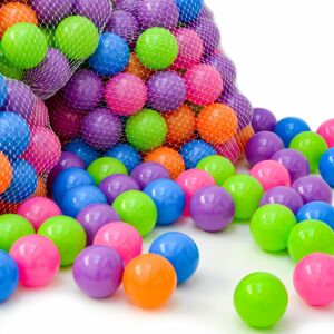 LittleTom 200 colorful hollow Plastic Balls Ø 6 cm to fill ball pits for baby - bunt