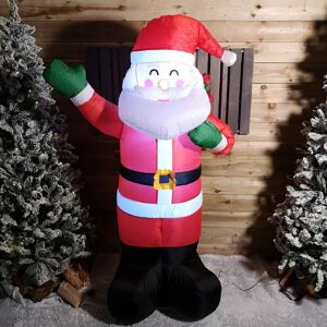 Snowtime - 6ft (190cm) led Christmas Inflatables Outdoor Santa Claus With Gifts Decorations