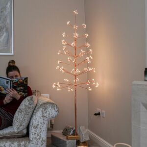 Premier 6ft Outdoor Rose Gold led Starburst Christmas Twig Tree Warm White Plug In - Rose Gold