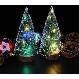 Xuigort - 6pcs Artificial Christmas Tree led Mini Luminescent Miniature Christmas Tree diy Micro Landscape for Christmas Showcase Table Decoration