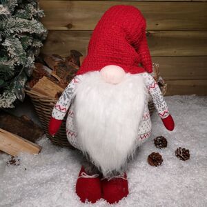 Samuel Alexander - 70cm Christmas Knitted Standing Gonk - With Beard, Red Shoes, Hat And Gloves