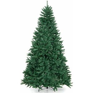 Costway - 7.5FT Artificial Christmas Tree Hinged Xmas Full Tree w/ 2254 Lush Branch Tips