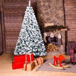 FAMIHOLLD 7ft 213cm Artificial Xmas Trees Christmas Tree Pvc Flocking 1300 Branches with Stand