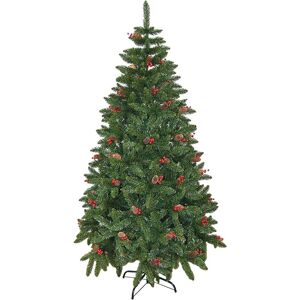 Shatchi - 7FT Green Elegant Pine & Berries Christmas Tree - Green