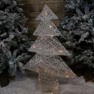 Samuel Alexander - 80cm Warm White Battery Operated led White and Gold Tree Silhouette Christmas Decoration