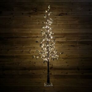 Samuel Alexander - 8ft (2.4m) 240 led Indoor Outdoor Flocked Lit Green Christmas Tree in Warm White