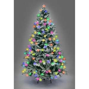 SHATCHI 8FT Prelit Green Lapland Fir Christmas Tree Multicolour LEDs - Green