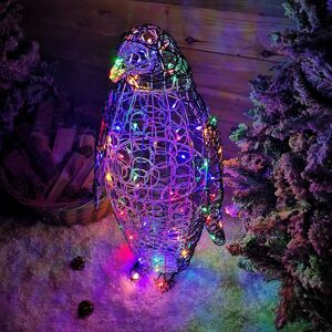 Samuel Alexander - 90cm Multicoloured led Indoor Outdoor Acrylic Christmas Penguin Decoration