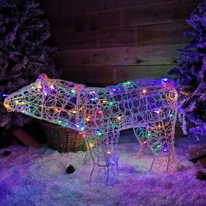 SAMUEL ALEXANDER 90cm Multicoloured led Indoor Outdoor Acrylic Christmas Polar Bear Decoration