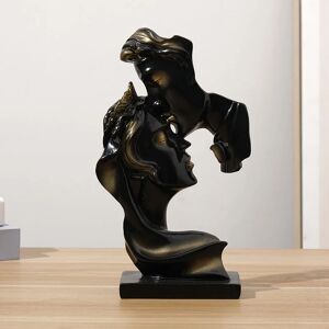 AlwaysH1 Piece Creative Couple Statue - Resin Statue in Black Color Lovers Sculpture Modern Art Figure Table Decoration for Home Office Living Room