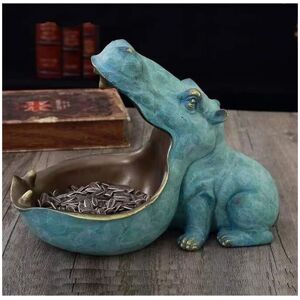 Alwaysh - 1 Piece Resin Hippopotamus Statue European Style Simple and Elegant Good Storage Box for Keys, Household Items, Candy, etc.