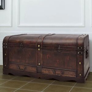 BLOOMSBURYMARKET Arnoldo Wooden Large Treasure Chest by Bloomsbury Market - Brown