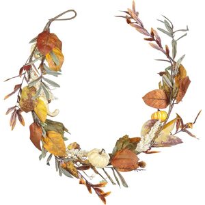 Beliani - Artificial Indoor Autumn Garland Wall Decor with Ornaments 150cm Orange Marbella - Orange