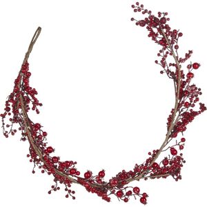 Beliani - Artificial Indoor Christmas Garland Frosted Decor Ornaments 150cm Red Tarifa - Red