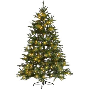 Beliani - Artificial Christmas Tree Pre Lit Fairy Lights Green Metal Stand 180 cm Fiddle - Green