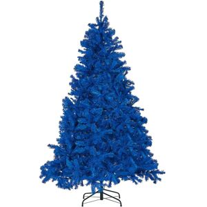 BELIANI Artificial Christmas Tree Traditional pvc Metal Base 210 cm Blue Farnham - Blue