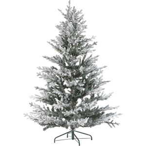 BELIANI Artificial Christmas Tree White Snow Flocked Green Metal Stand 180 cm Brisco - White