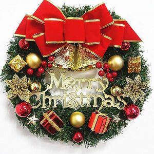 Langray - Artificial Handmade Christmas Wreath Decoration for Door, Wall or Window 30 cm, Colourful, b