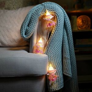 FESTIVE LIGHTS Battery Baby Bottle Pink Bedroom Fairy Lights - Pink