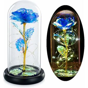 PESCE Beauty And The Beast Rose Glass Dome led Lights Crystal Rose Flowers Gift for Birthday Valentine Wedding Girlfriend Wife