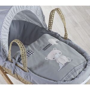 Kinder Valley - Bedtime Little Bear Palm Moses Basket With Quilt, Padded Liner, Body Surround and Adjustable Hood