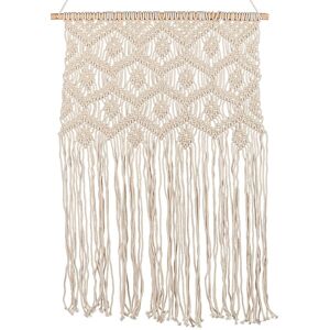 Beliani - Boho Handmade Wall Décor Cotton Macramé Hanging Decoration Beige Kaleri - Beige