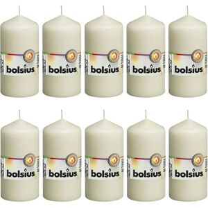 Bolsius - Pillar Candles 10 pcs 120x58 mm Ivory Cream