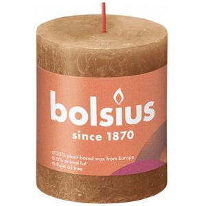 Berkfield Home - Bolsius Rustic Pillar Candles Shine 4 pcs 80x68 mm Spice Brown