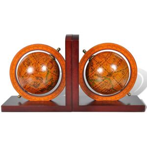 Berkfield Home - Bookstand World Map Globe Bookend Classic a Pair