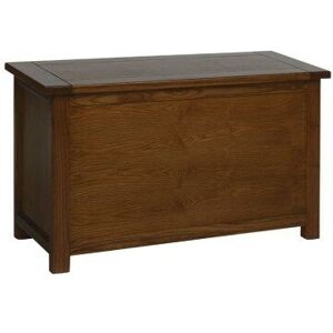 NETFURNITURE Bozz Antique Wood Storage Chest - Dark Brown - Brown