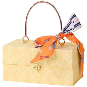Pesce - Bridesmaid Proposal Box Vintage Pattern Handheld Gifts Box, Valentine's Day gift box, and Ribbon champagne