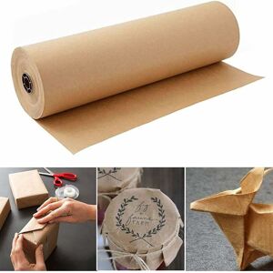 Groofoo - Brown Kraft Paper Roll - 30cm x 30m - Natural Recycled Paper for Gift Wrapping, diy, Storage, Packing, Shipping, Decorative Paper Package