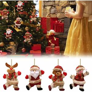 Other decoration for Christmas,Set of 4 pendants for Christmas tree decoration, doll decorations, Santa Claus, snowman, Christmas bear Denuotop