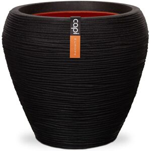 ROYALTON Capi Vase Nature Rib Tapered 42x38 cm Black KBLR362