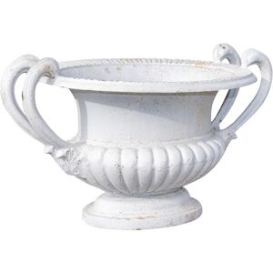 BISCOTTINI Cast iron vase with handles antique white finish