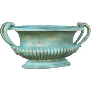 BISCOTTINI Cast iron vase with handles green antique finish