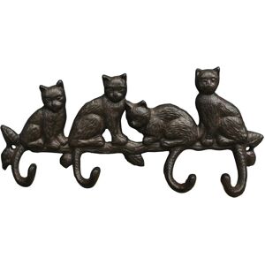 SELECTIONS Cat Family Wall Coat Hook Rack in Cast Iron