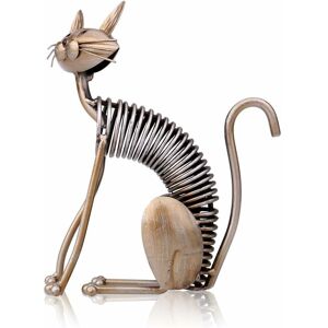 PESCE Cat Sculpture Metal Iron Household Art Craft Decoration Home Furnishing Ornaments