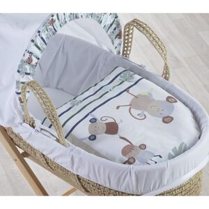 Kinder Valley - Cheeky Monkey Palm Moses Basket With Quilt, Padded Liner, Body Surround and Adjustable Hood