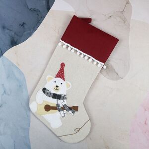 LANGRAY Children's Christmas Decoration Gifts Socks Supplies Christmas Santa Snowman Bear Stocking Sock Gift Bag Hanging Party Tree Decor Bear