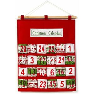 Langray - Christmas Advent Calendar, Creative Christmas Advent Calendar Candy Storage Bag Reusable Countdown Xmas Hanging Calendar New Year Ornaments