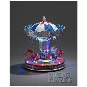 Konstsmide - Christmas Decoration 29cms led Xmas Musical Rotating Fairground Swing Carousel