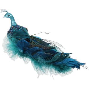 Christmas gift Christmas tree simulation three-dimensional peacock pendant crafts natural feather Christmas gift Denuotop