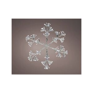 Kaemingk Christmas Silver Starburst Snowflake Decoration 336 White LEDs - 78cm