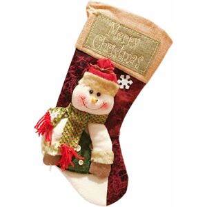 LANGRAY Christmas Stocking Decoration Christmas Socks Gift Bag Cartoon Cute Santa Claus Snowman Patterns Christmas Sock Gift Container Decor a