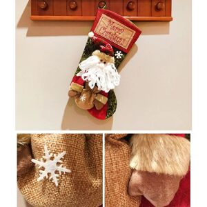 Langray - Christmas Stockings, 46CM Large 3D Santa Claus Christmas Stockings, Gift Bag for Fireplace Christmas Tree Party Decoration