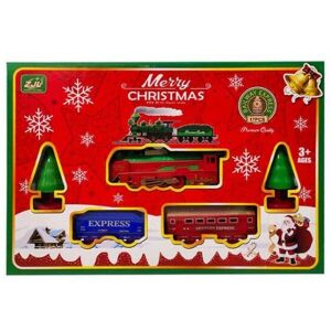 FESTIVE Christmas Tree Train Set with Light - Battery Operated Round Tree Base Train Set