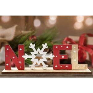 Aougo - Christmas Wooden Table Decoration Letter Xmas Snowman Snow Noel Santa Ornament Home Decoration Family Office Fireplace Decoration