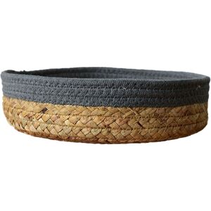 PESCE Circular storage basket desktop sundries straw woven storage box gray S